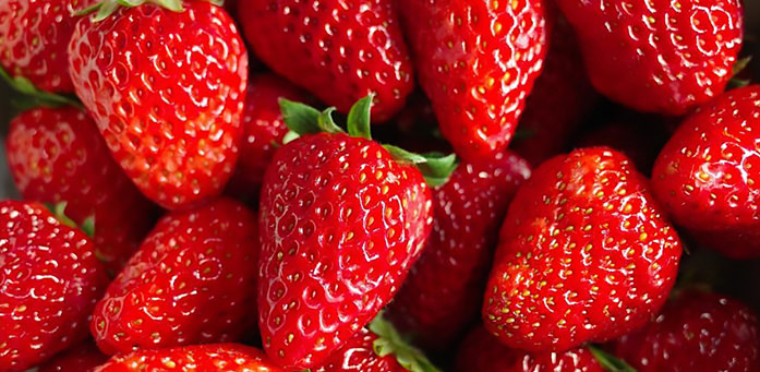 red fresh delicious strawberries