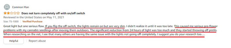 comments of amazon grow light4