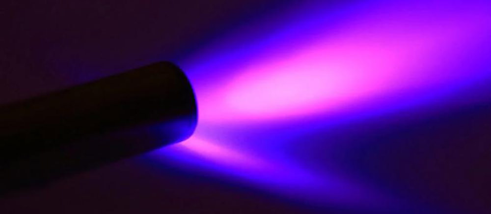 blue and purple UV light