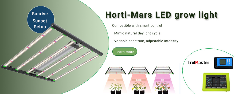 Horti Mars LED grow light sunrise sunset setup smart control