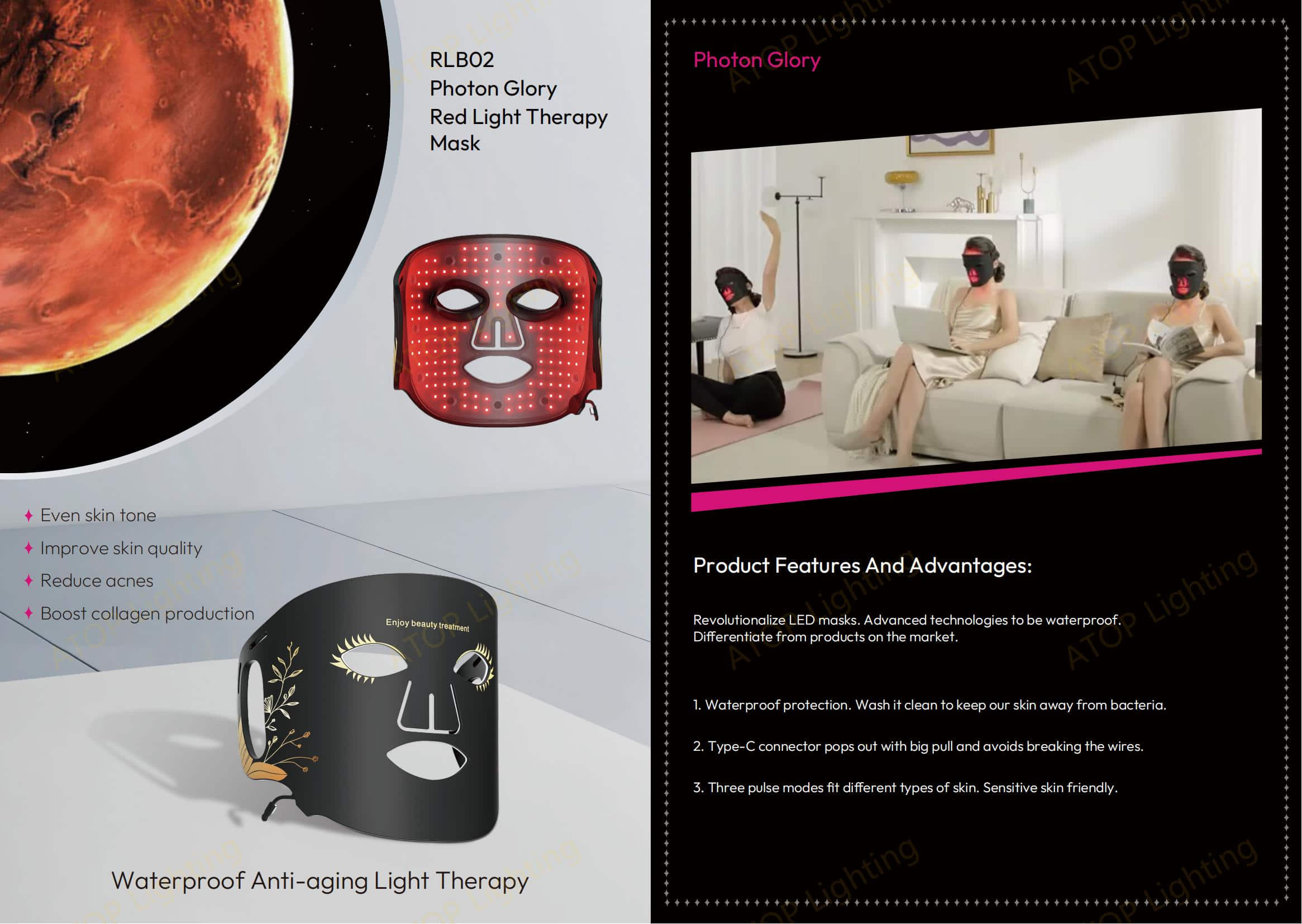 RLB02 Photon Glory Red Light Therapy Mask