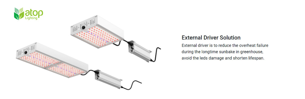 top lighting LED grow light with external driver