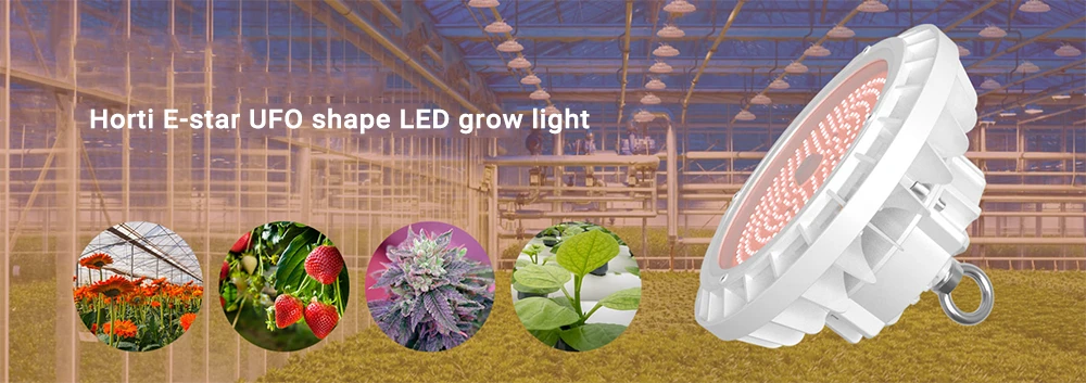 Round UFO shape LED grow lights for different crops and stages