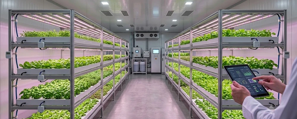 mordern AI indoor vertical farms intelligent horticulture