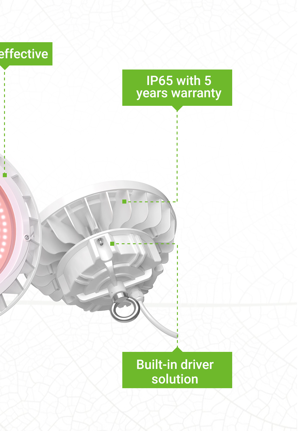 IP65 grow light built in driver solution