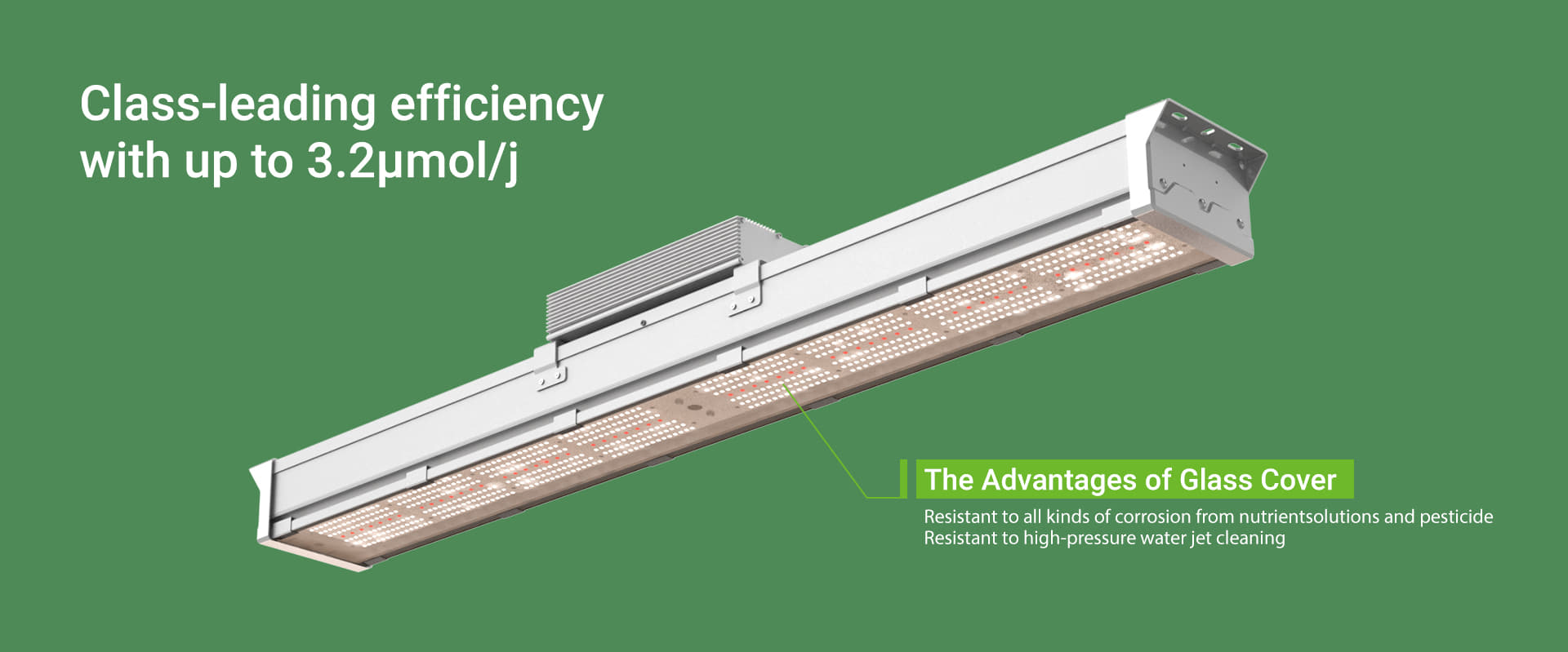 Class leading efficiency with up to 3.2µmolj
