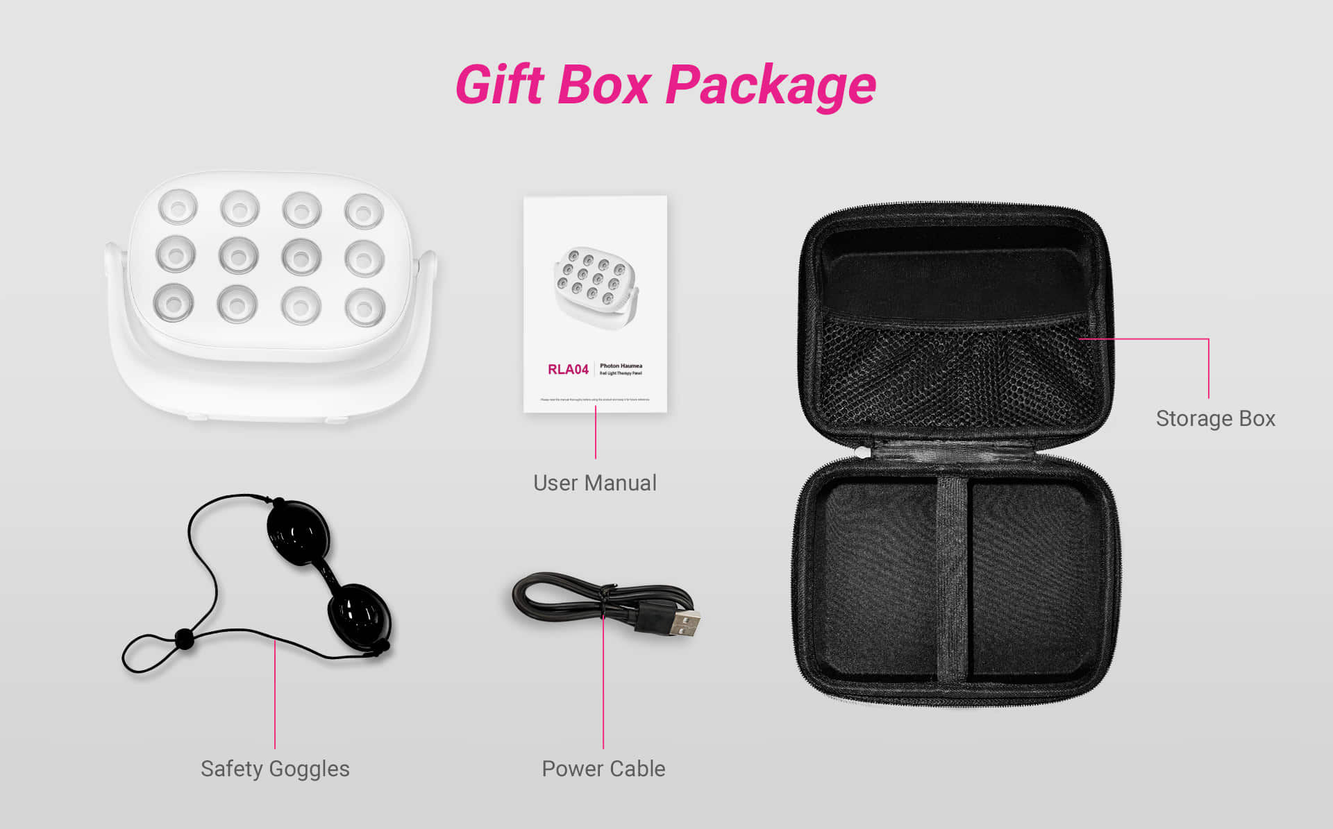 RLA04 Rechargeable Red Light Therapy Device Gift Box Package_08